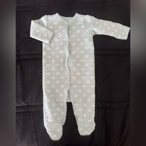 Cozy Light Blue Quilted Kids Footie